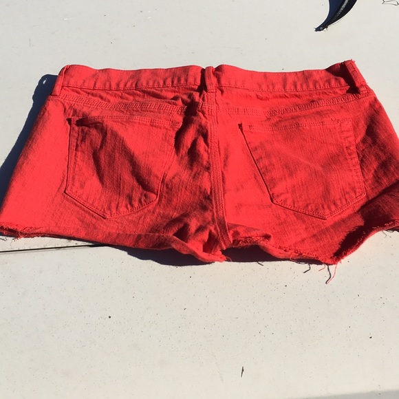 Madewell Red Cut Off Denim Jean Shorts - Picture 1 of 2